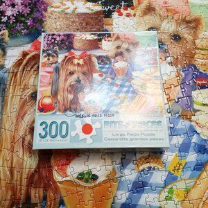 Bits and Pieces Jigsaw Puzzle Yorkshire Pudding Dogs 300 Pieces Missing